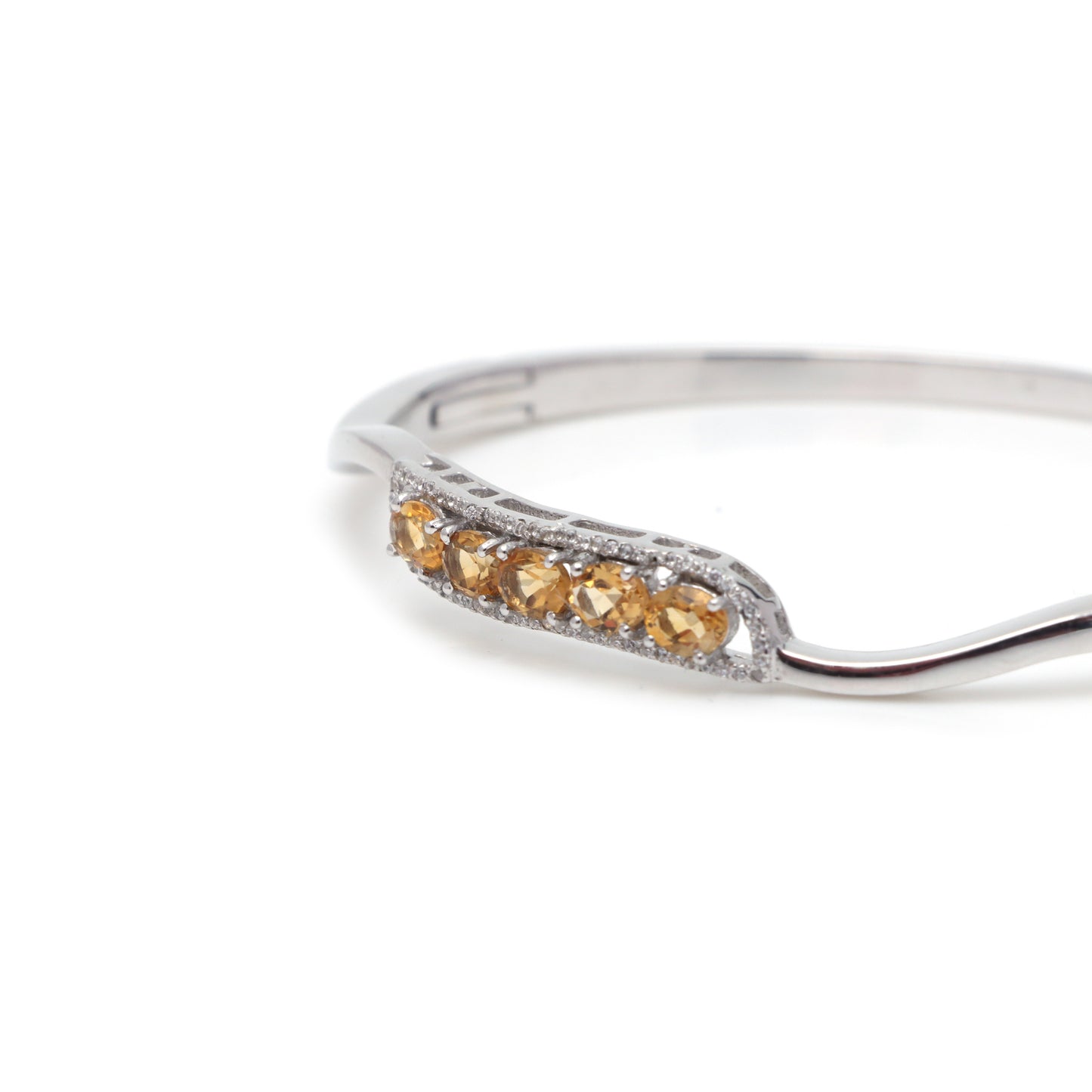 Natural Citrine Oval cut Gemstone Stackable Bangle 925 Sterling Silver Handmade Bangle Wedding Gift for Her