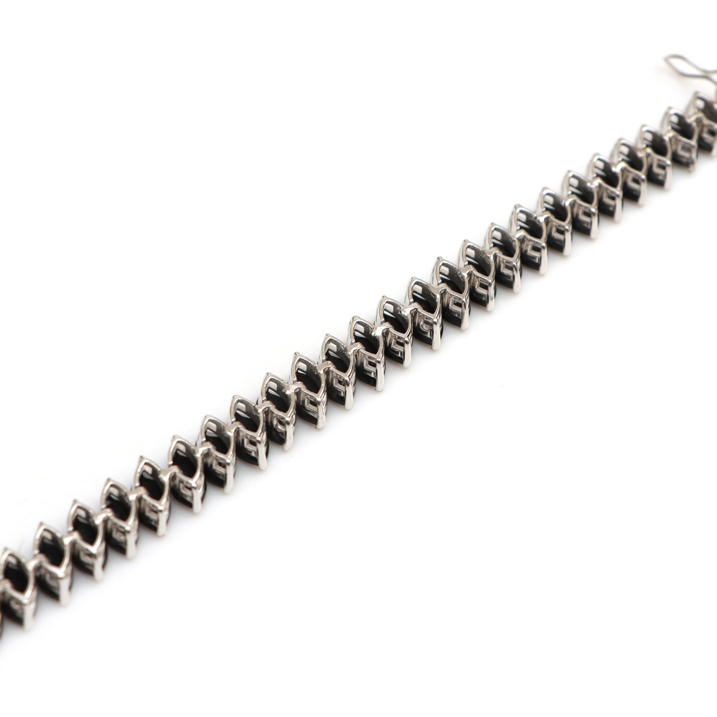 Natural Black Onyx Marquise Faceted Gemstone Bracelet 925 Sterling Silver Tennis Bracelet Women's Jewelry for Gift