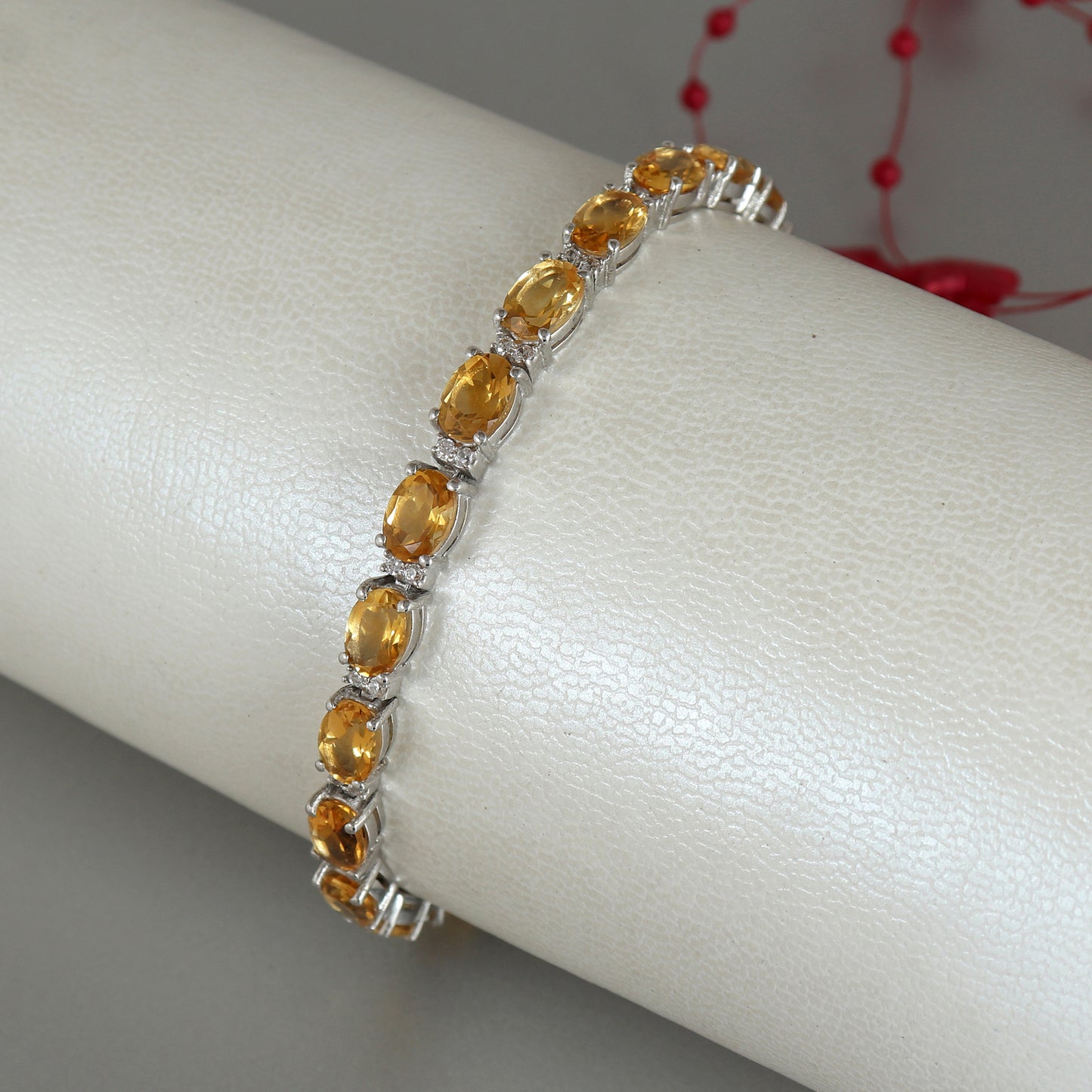 Natural Citrine Tennis Bracelet-925 Sterling Silver Bracelet-Oval Cut Gemstone Bracelet-November Birthstone Bracelet-Citrine Jewelry Women