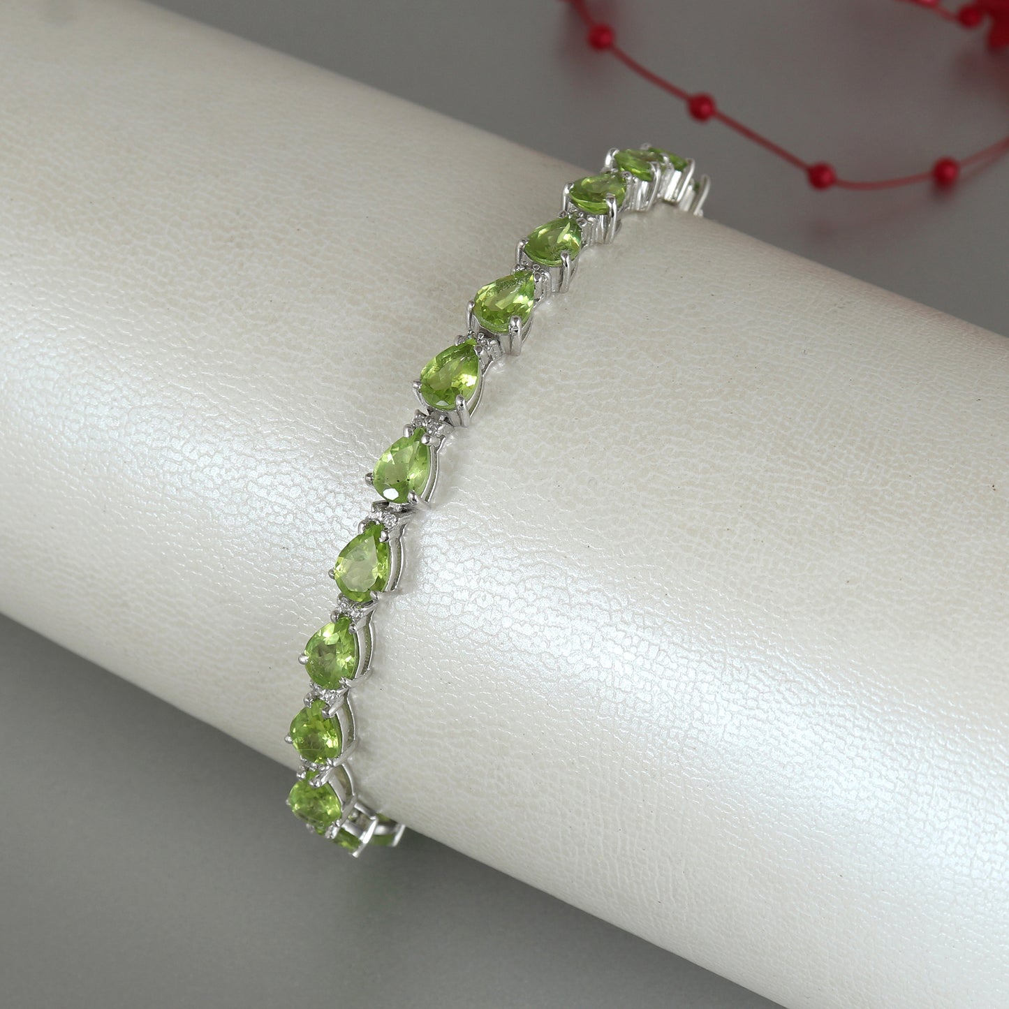 Natural Peridot Tennis Bracelet-925 Sterling Silver Bracelet-August Birthstone Bracelet-Peridot Jewelry-Peridot Silver Bracelet-Wedding Gift