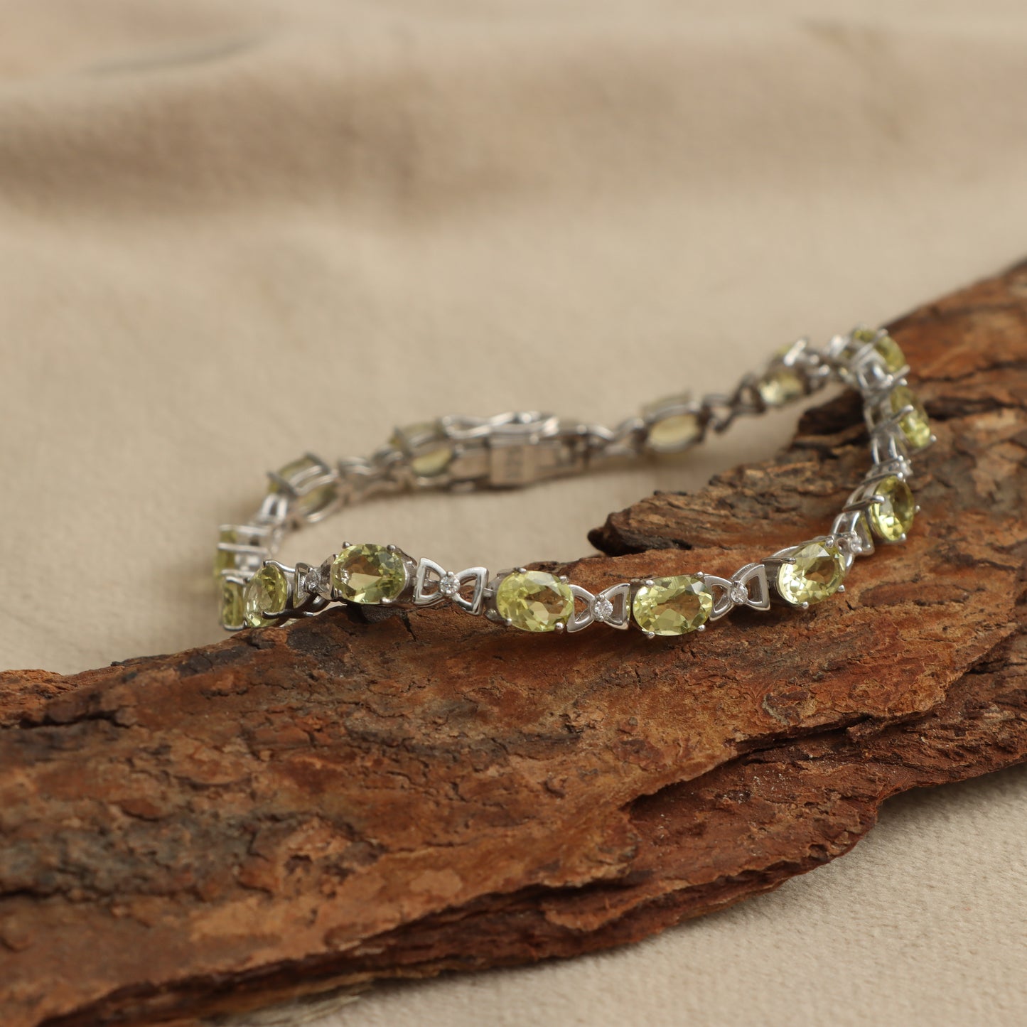Natural Lemon Topaz Oval Cut Gemstone Tennis Bracelet November Birthstone Bracelet Wedding Gift for Her