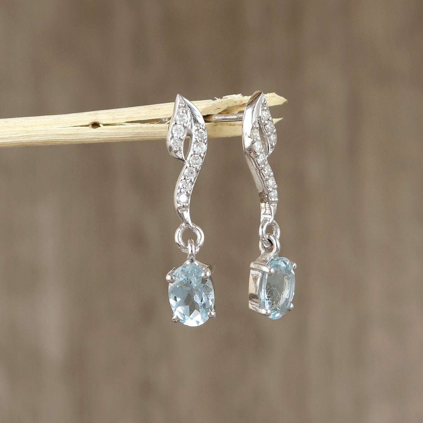 Aquamarine Earrings-925 Sterling Silver Stud Earrings-Precious Gemstone Earrings-Oval Cut Aquamarine Studs-Dainty Earrings Gift for Her