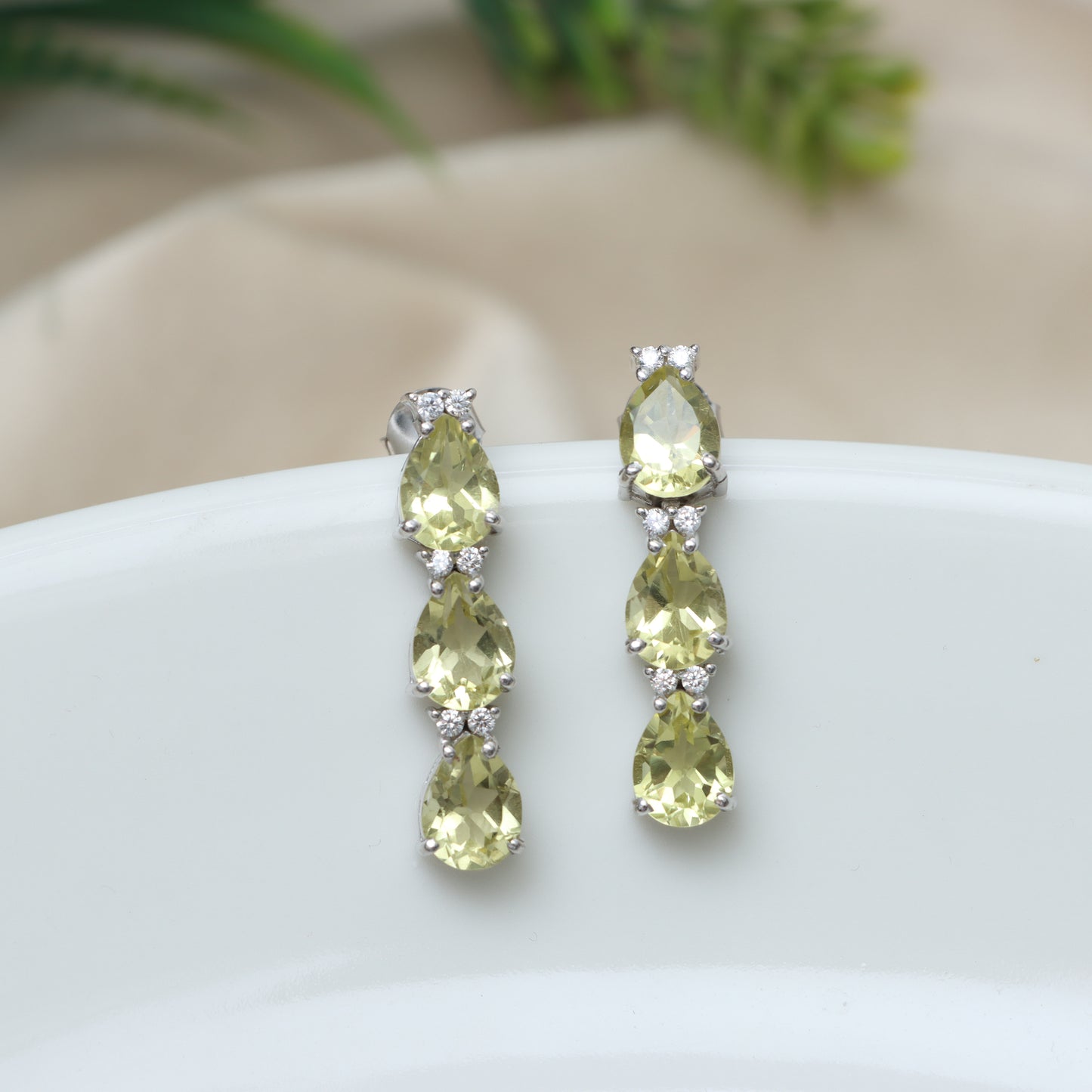 Lemon Topaz Stud Earrings-925 Sterling Silver Studs-Pear Cut Gemstone Earrings-November Birthstone Earrings-Handmade Stud Earrings for Gift