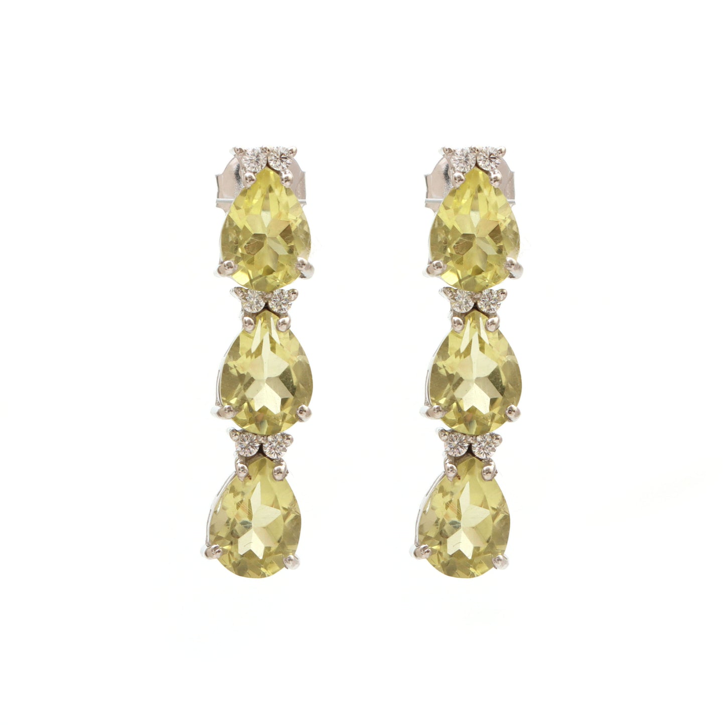 Lemon Topaz Stud Earrings-925 Sterling Silver Studs-Pear Cut Gemstone Earrings-November Birthstone Earrings-Handmade Stud Earrings for Gift