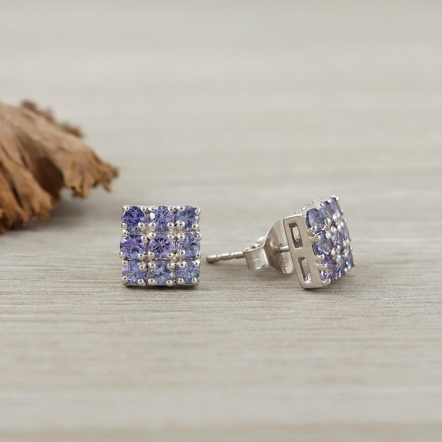 Natural Tanzanite Round Cut Gemstone Stud Earrings-925 Sterling Silver Earrings-December Birthstone Studs-Dainty Tanzanite Studs for Gift