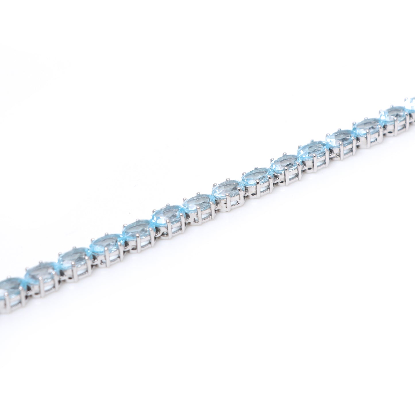 Natural Blue Topaz Oval Cut Gemstone Necklace 925 Sterling Silver Necklace Blue Topaz Tennis Necklace
