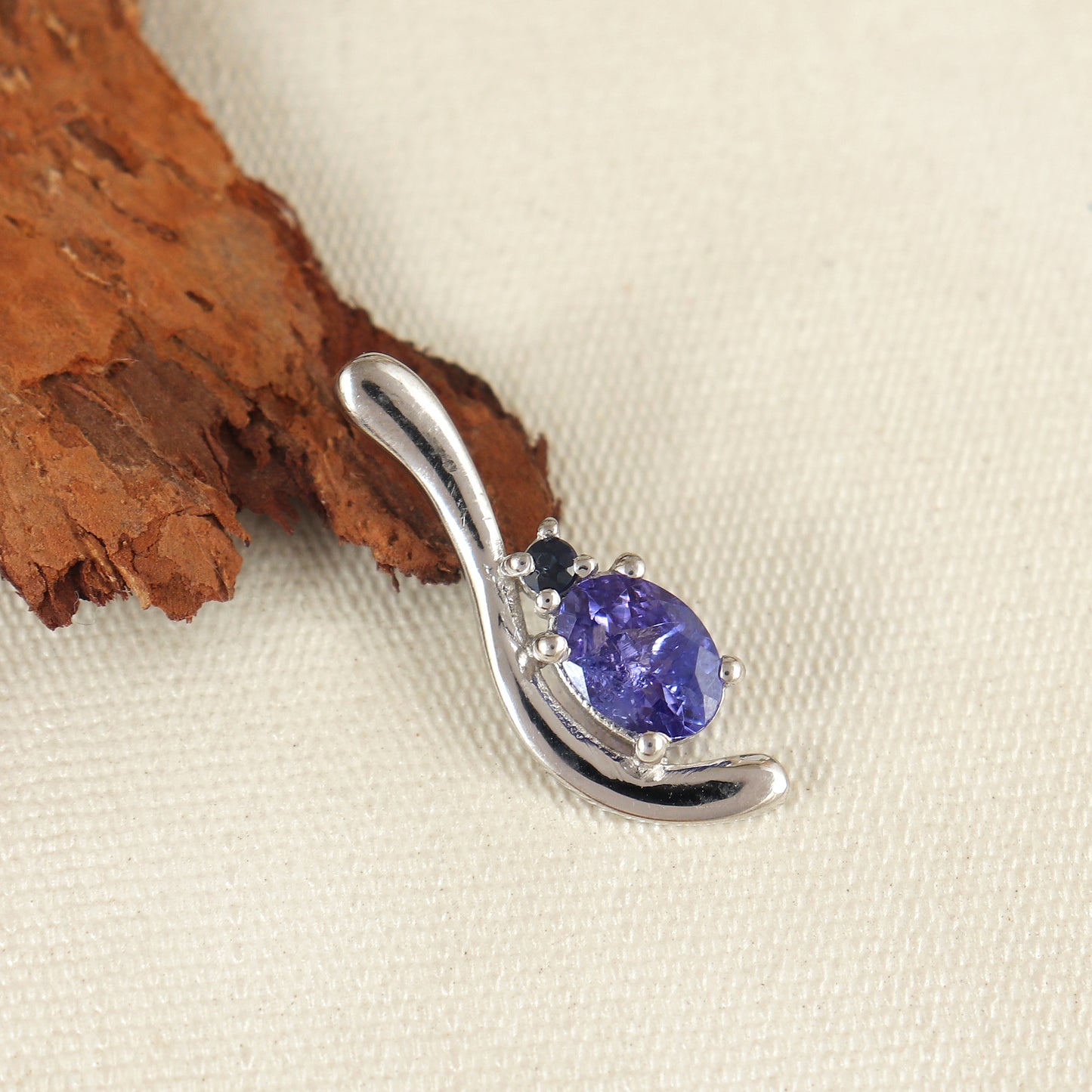 Natural Tanzanite Pendant-925 Sterling Silver Pendant-December Birthstone Pendant-Diamond Pendant-Tanzanite Necklace-Chain Pendant for Her