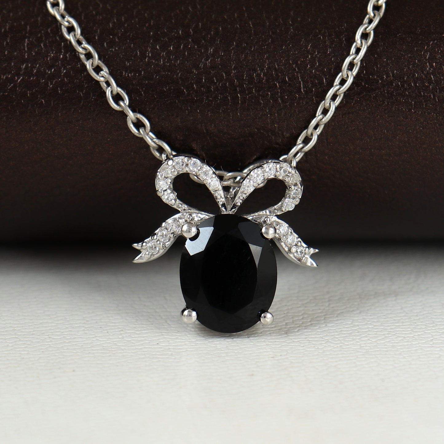Natural Black Onyx Pendant-925 Sterling Silver Chain Pendant-December Birthstone-Oval Cut Gemstone Pendant-Christmas Gift-Black Onyx Jewelry
