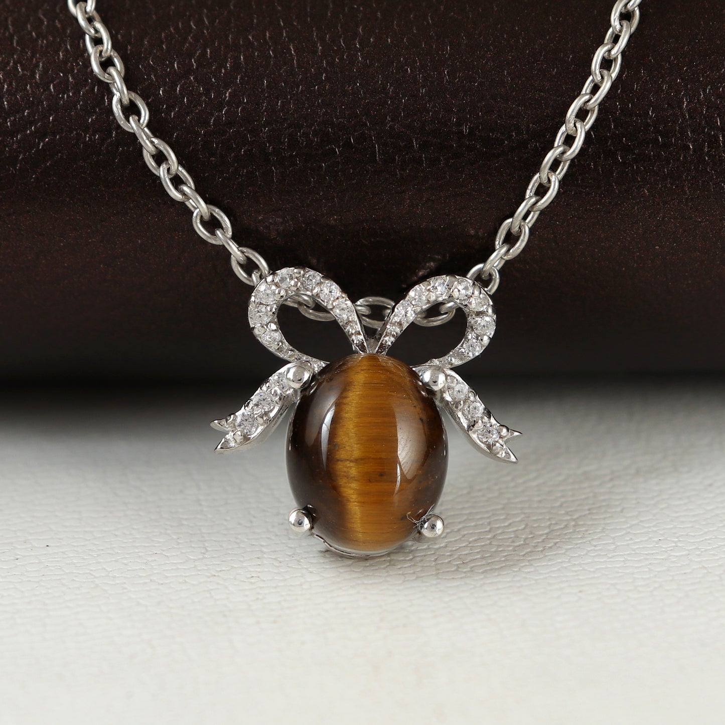 Natural Tiger Eye Pendant-925 Sterling Silver Pendant-11x9mm Oval Gemstone Pendant-Tiger Eye Dainty Pendant-Christmas Gift-Women Jewelry