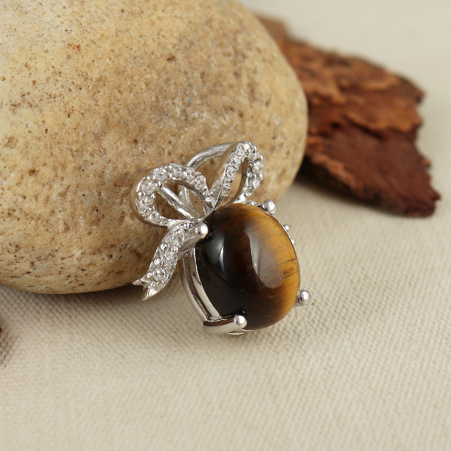Natural Tiger Eye Pendant-925 Sterling Silver Pendant-11x9mm Oval Gemstone Pendant-Tiger Eye Dainty Pendant-Christmas Gift-Women Jewelry