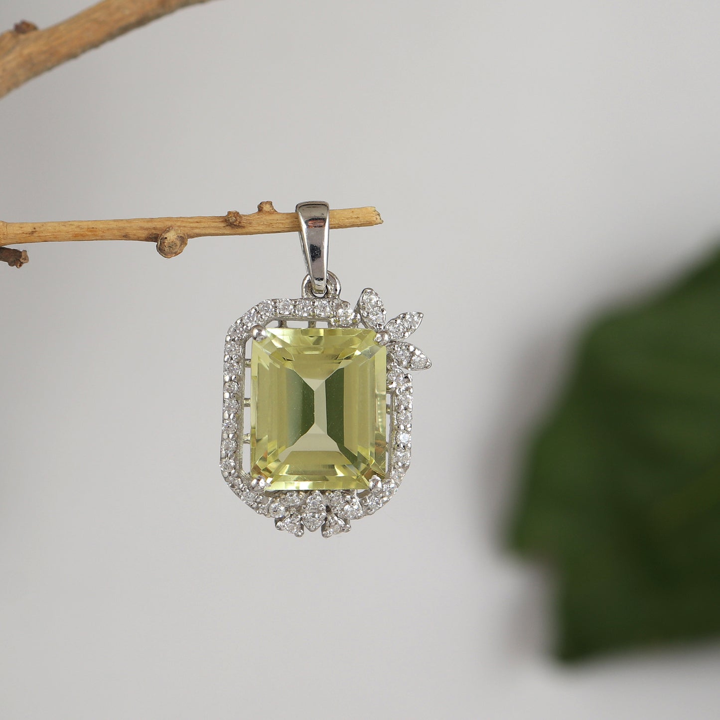 Lemon Topaz Pendant-925 Sterling Silver Chain Pendant-Octagon Cut Gemstone Pendant-Topaz Cluster Pendant-Handmade Pendant Gift for Her