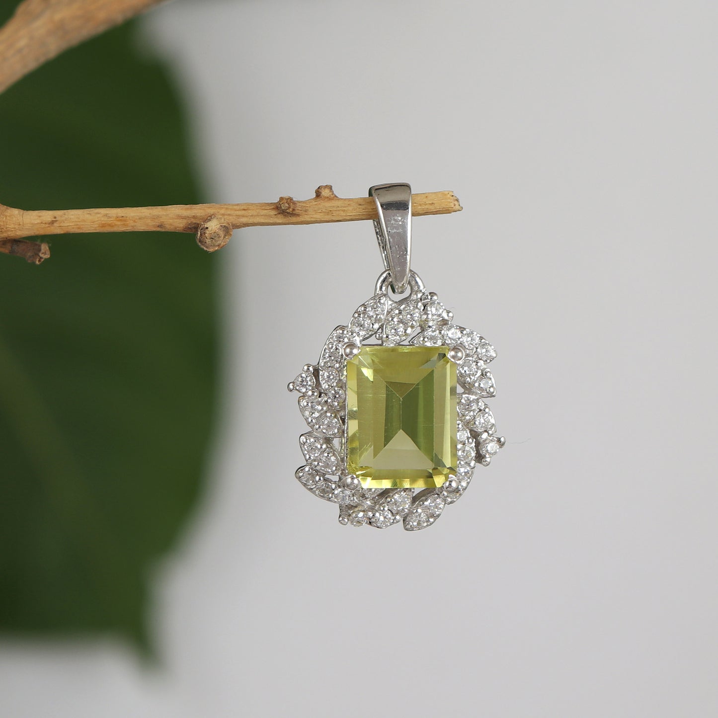 Lemon Topaz Pendant-925 Sterling Silver Chain Pendant-Octagon Cut Gemstone Pendant-Topaz Cluster Pendant-Handmade Pendant Gift for Her
