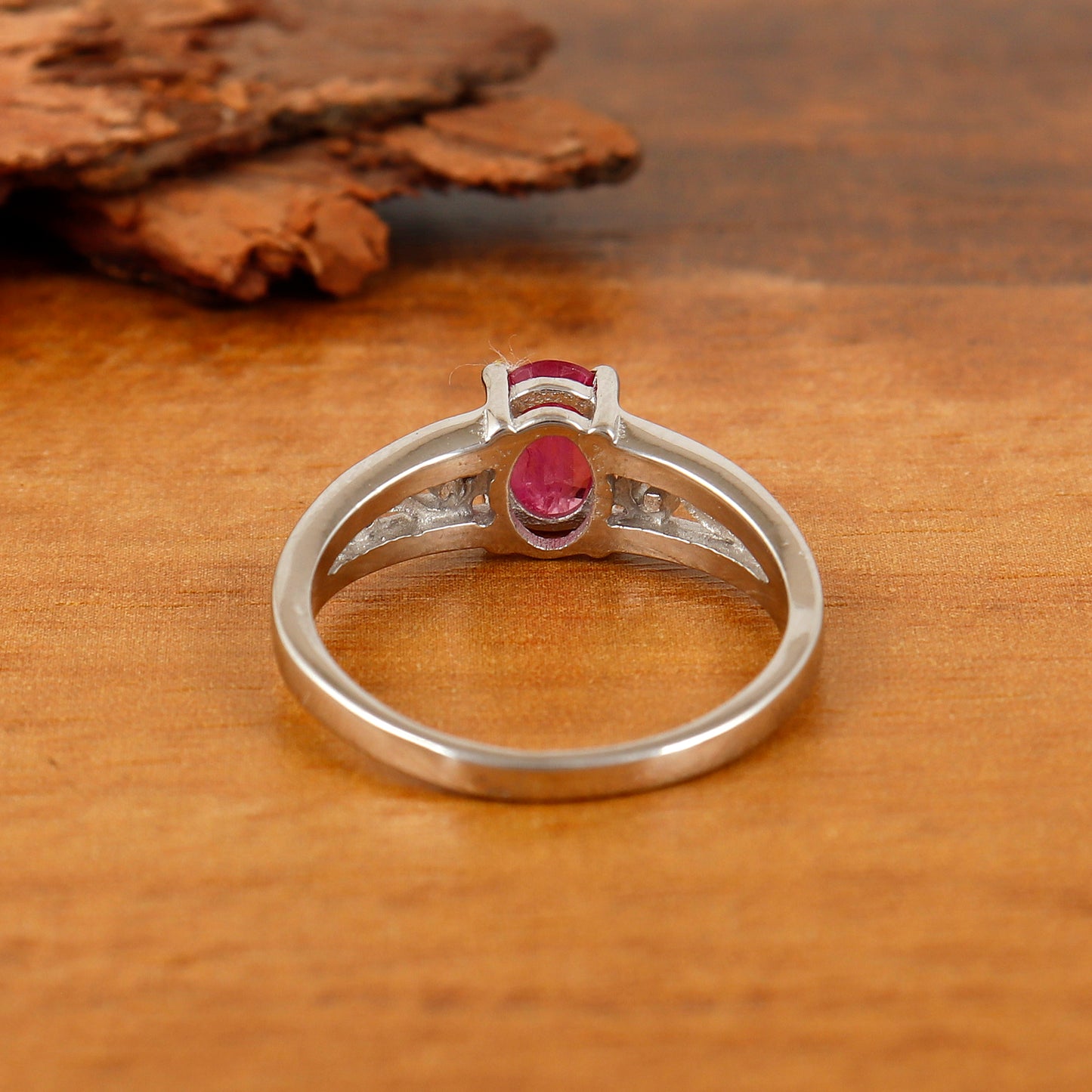 Natural Ruby 7x5mm Oval Cut Gemstone Ring 925 Sterling Silver Ruby Designer Ring July Birthstone Jewelry Gift for Wife