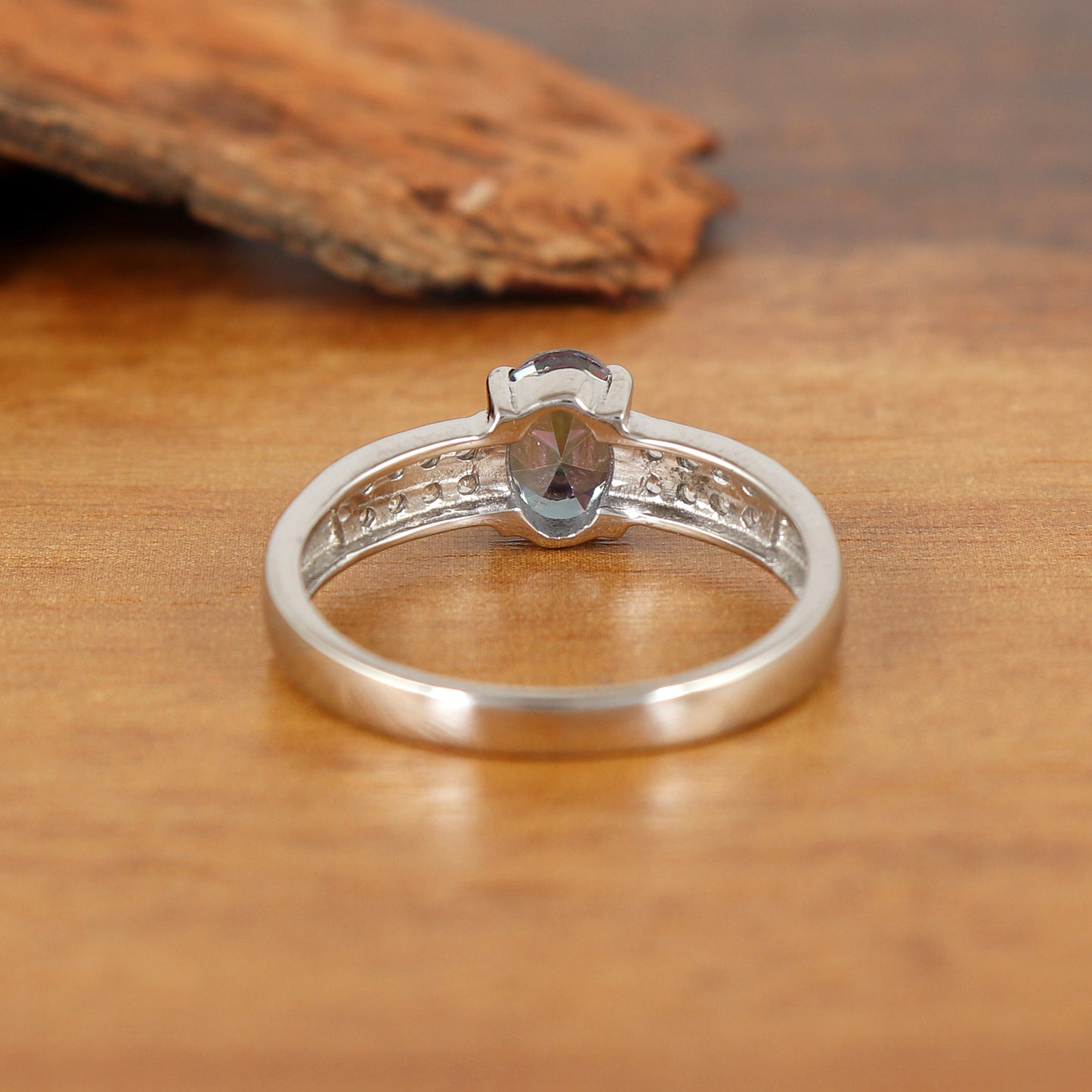 Natural Mystic Topaz Oval Cut Gemstone Ring-925 Sterling Silver Ring-Handmade Mystic Topaz Ring-Engagement Gift for Her-Anniversary Gift for Wife