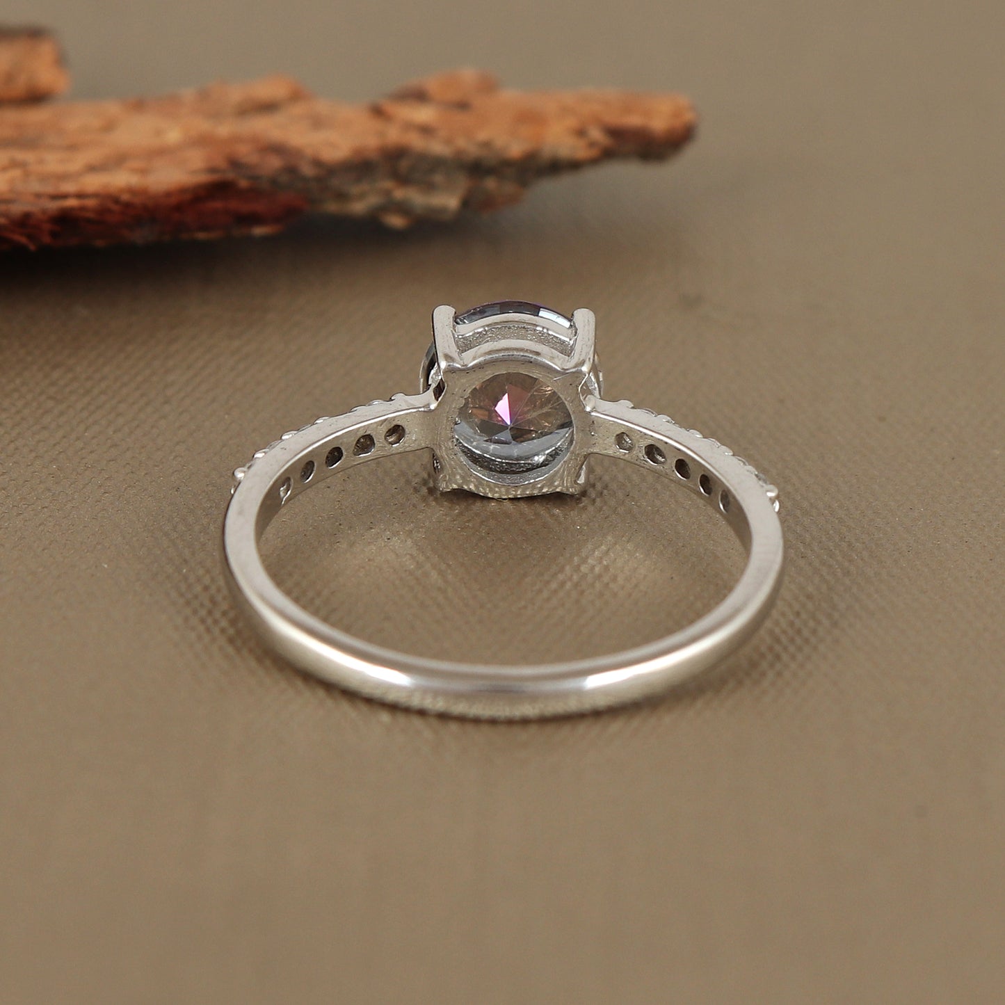 Mystic Topaz Dainty Ring 925 Sterling Silver Statement Ring Mystic Topaz Cluster Ring Engagement Ring Rainbow Topaz Wedding Ring for Gift