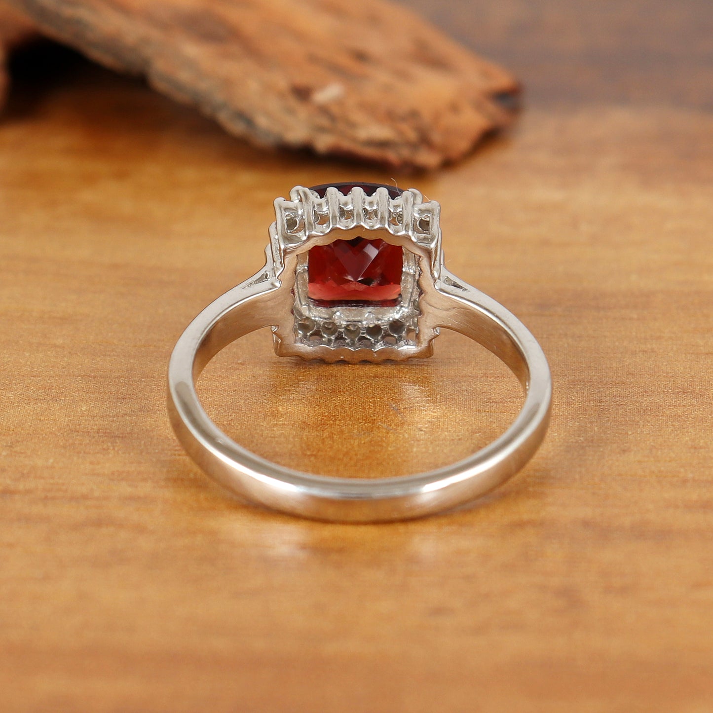 Natural Garnet Cluster Ring-925 Sterling Silver Ring-Handmade Ring-Statement Ring-Garnet Engagement Ring-Cushion Cluster Ring-Gift for Her