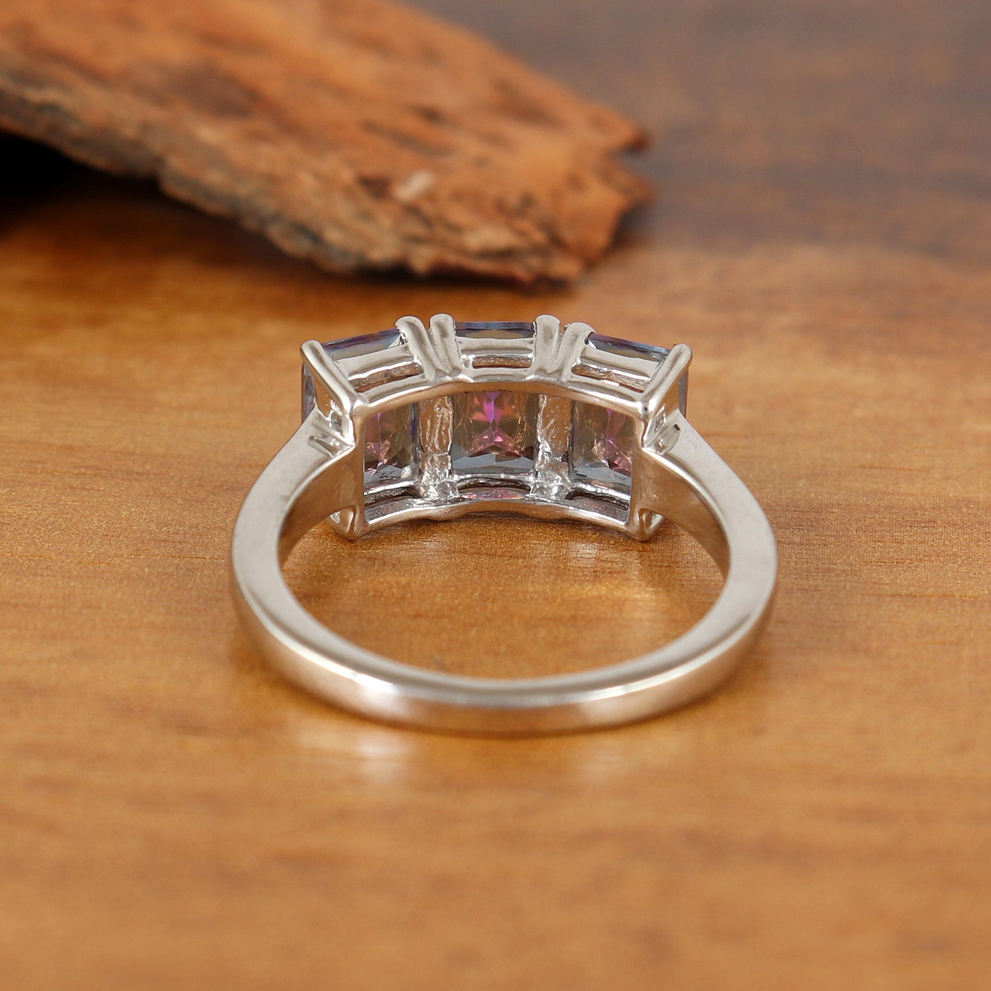 Natural Mystic Topaz Ring-925 Sterling Silver Ring-Octagon Cut Gemstone Ring-Rainbow Topaz Silver Ring-Wedding Gift-Engagement Ring for Her