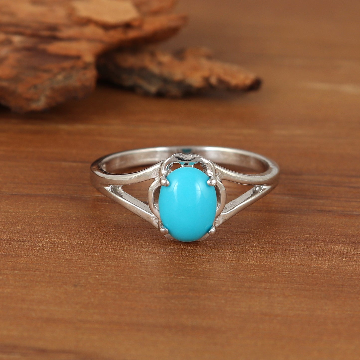 Sleeping Beauty Turquoise Ring-925 Sterling Silver Ring-Oval Cabochon Turquoise Ring-Turquoise Jewelry-Perfect Gift-Women's Jewelry for Gift (Copy)