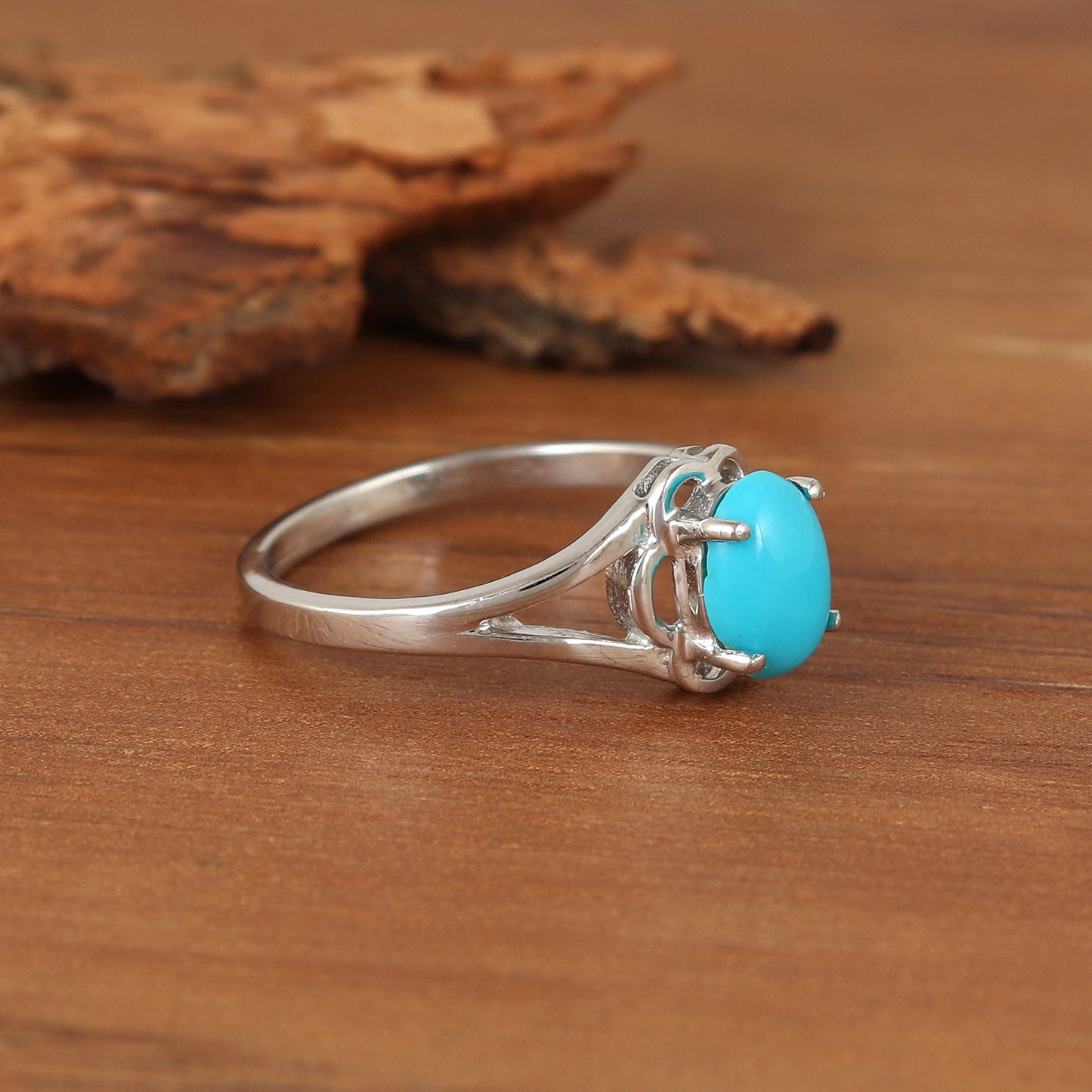 Sleeping Beauty Turquoise Ring-925 Sterling Silver Ring-Oval Cabochon Turquoise Ring-Turquoise Jewelry-Perfect Gift-Women's Jewelry for Gift (Copy)