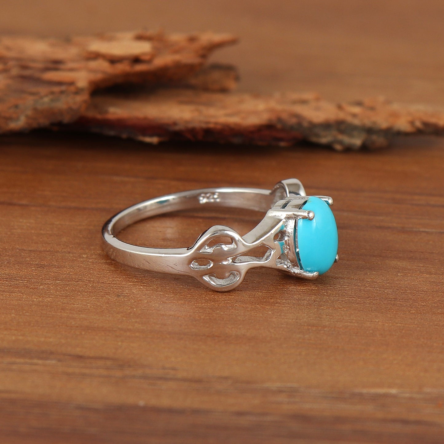 Arizona Turquoise Ring-Sleeping Beauty Turquoise Ring-925 Sterling Silver Ring-Turquoise Jewelry-Perfect Gift-Women's Jewelry-Wedding Gift