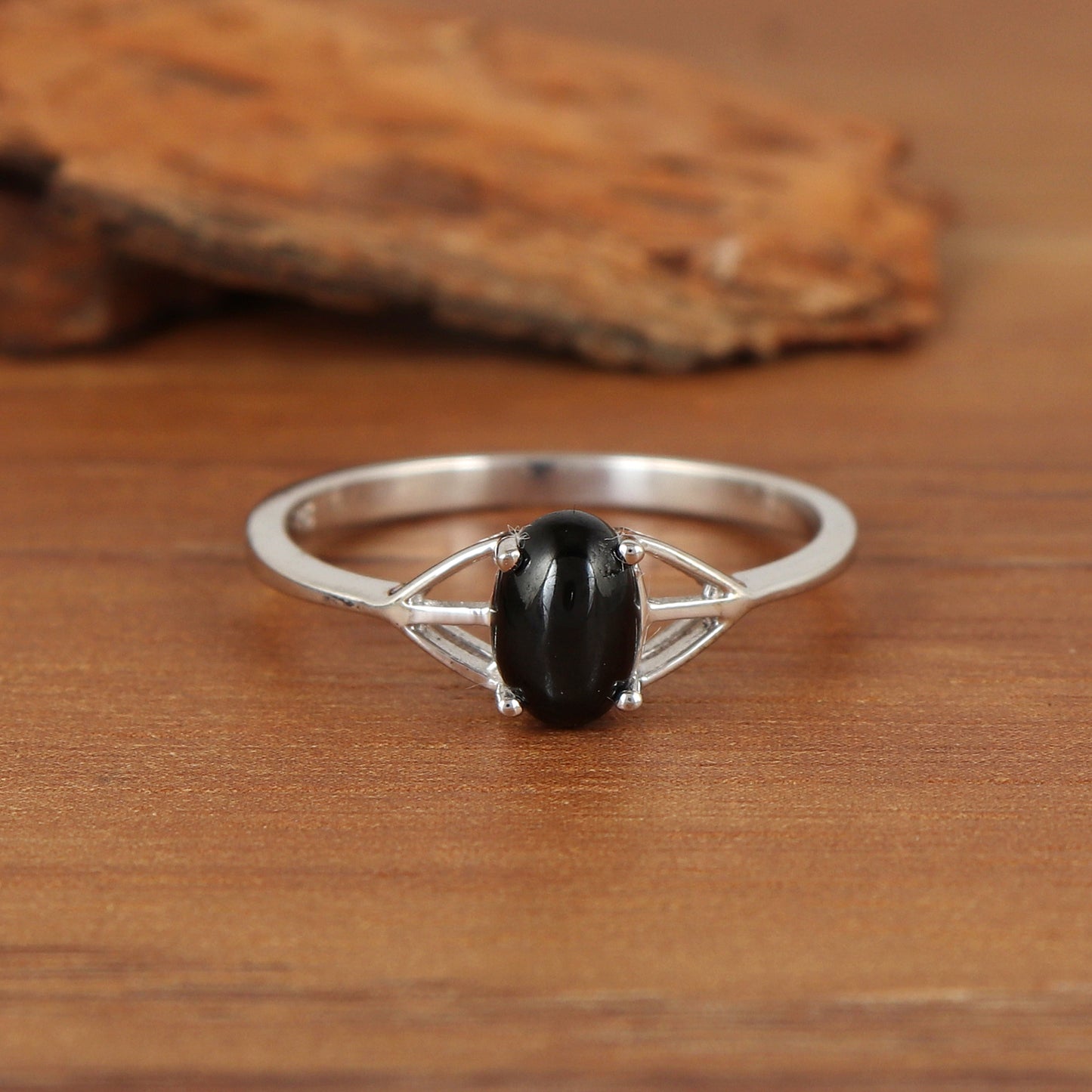 Natural Black Star Ring-925 Sterling Silver-Engagement Ring-Black Star Statement Ring-Black Star Sapphire Ring-Anniversary Gift for Her