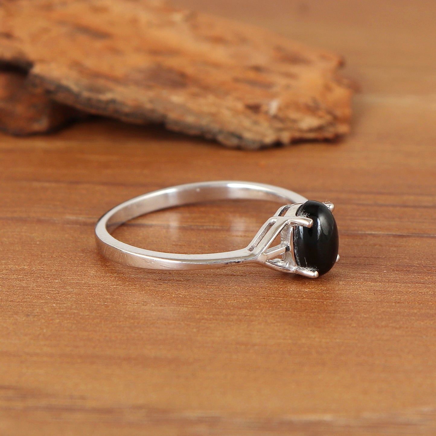 Natural Black Star Ring-925 Sterling Silver-Engagement Ring-Black Star Statement Ring-Black Star Sapphire Ring-Anniversary Gift for Her