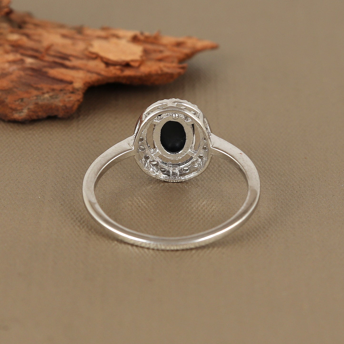 Black Star Cluster Ring-925 Sterling Silver Ring-Oval Cabochon Gemstone Ring-Black Star Statement Ring-Handmade Ring-Perfect Gift for Her