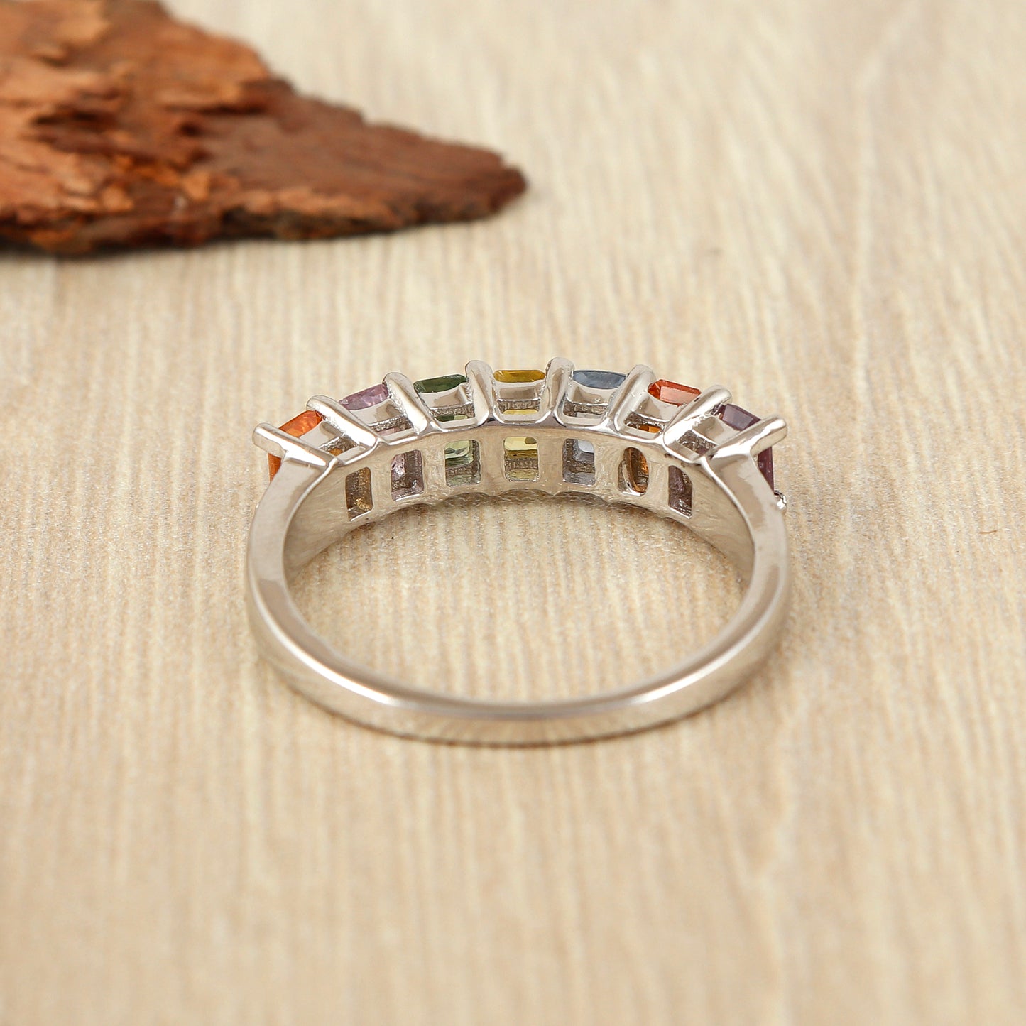 Natural Multi Sapphire Ring-925 Sterling Silver Ring-Precious Gemstone Ring-September Birthstone -Wedding Gift-Promise Ring Wedding Gift
