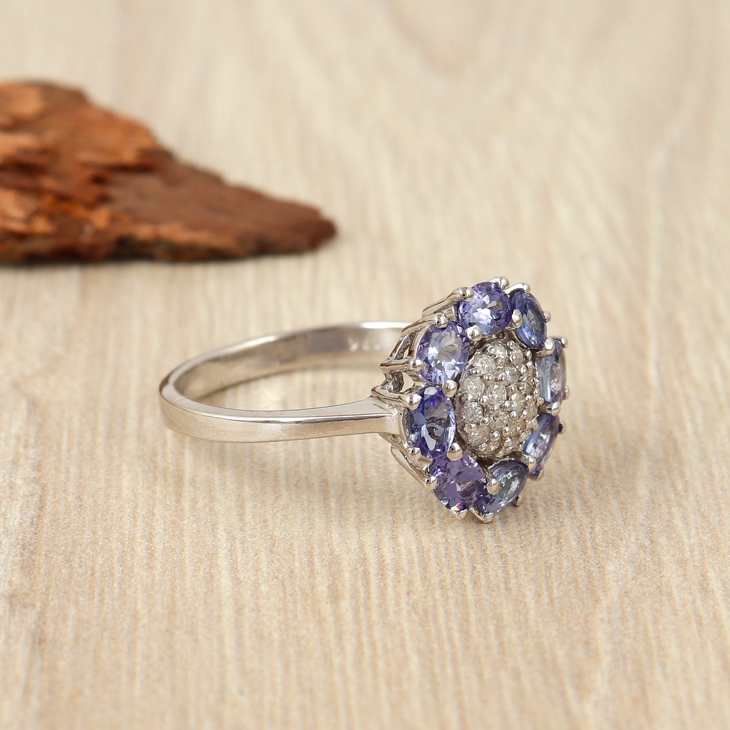 Natural Tanzanite Wedding Ring-925 Sterling Silver Ring-December Birthstone Ring-Engagement Gift-Tanzanite Jewelry-Anniversary Gift for Her (Copy)