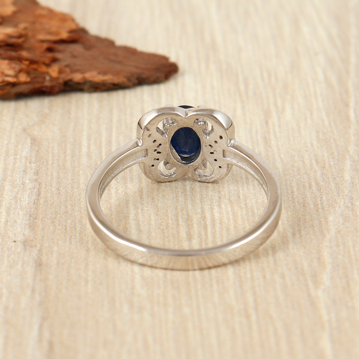 Natural Blue Sapphire Oval Cut Gemstone Ring-925 Sterling Silver Ring-September Birthstone Ring-Blue Sapphire Dainty Ring-Stackable Ring