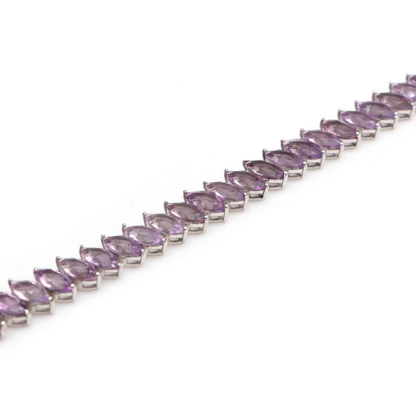 Natural Amethyst Marquise Cut Gemstone Bracelet 925 Sterling Silver Tennis Bracelet February Birthstone Bracelet Gift for Her
