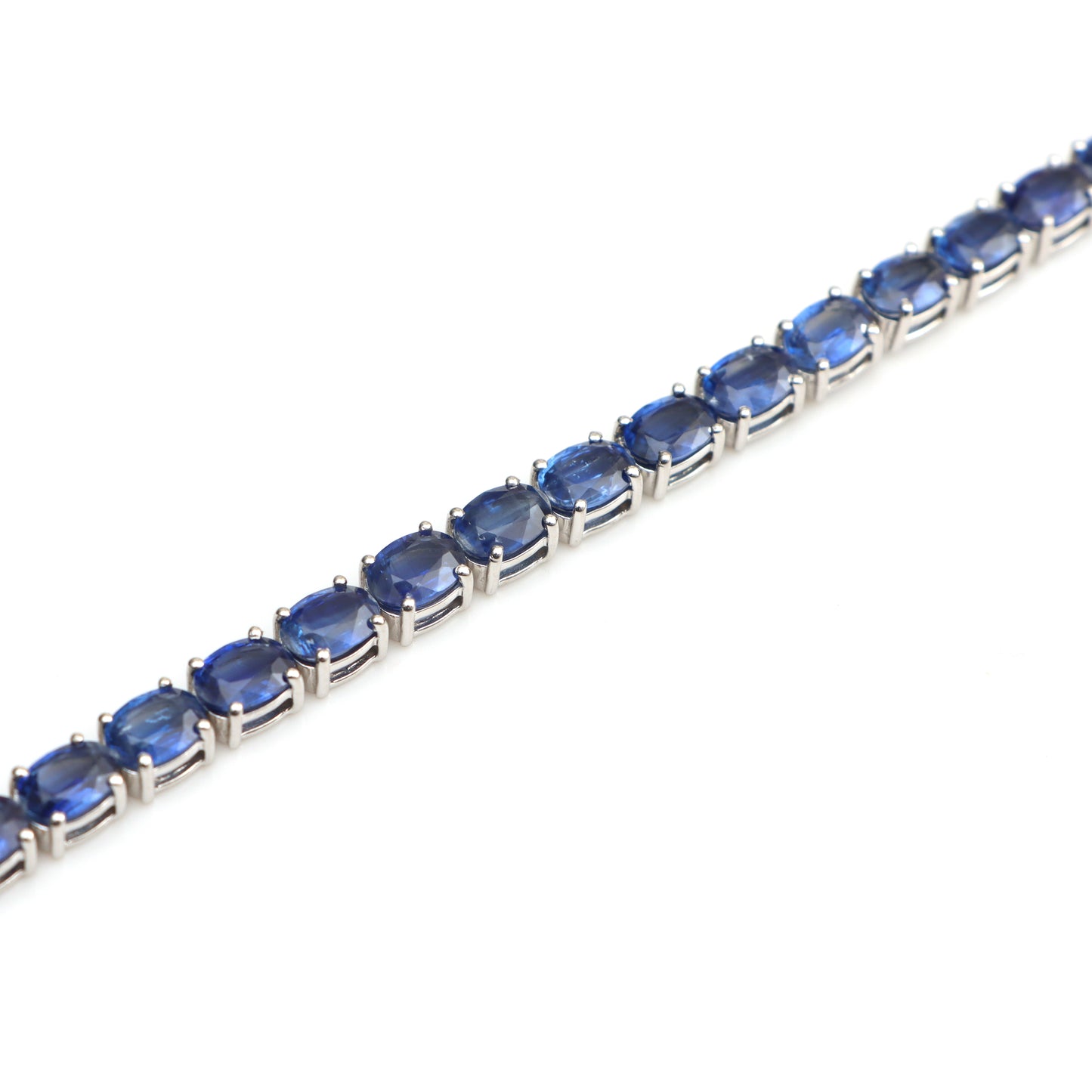 Natural Kyanite 925 Sterling Silver Oval Cur Gemstone Tennis Bracelet Wedding Gift for Her