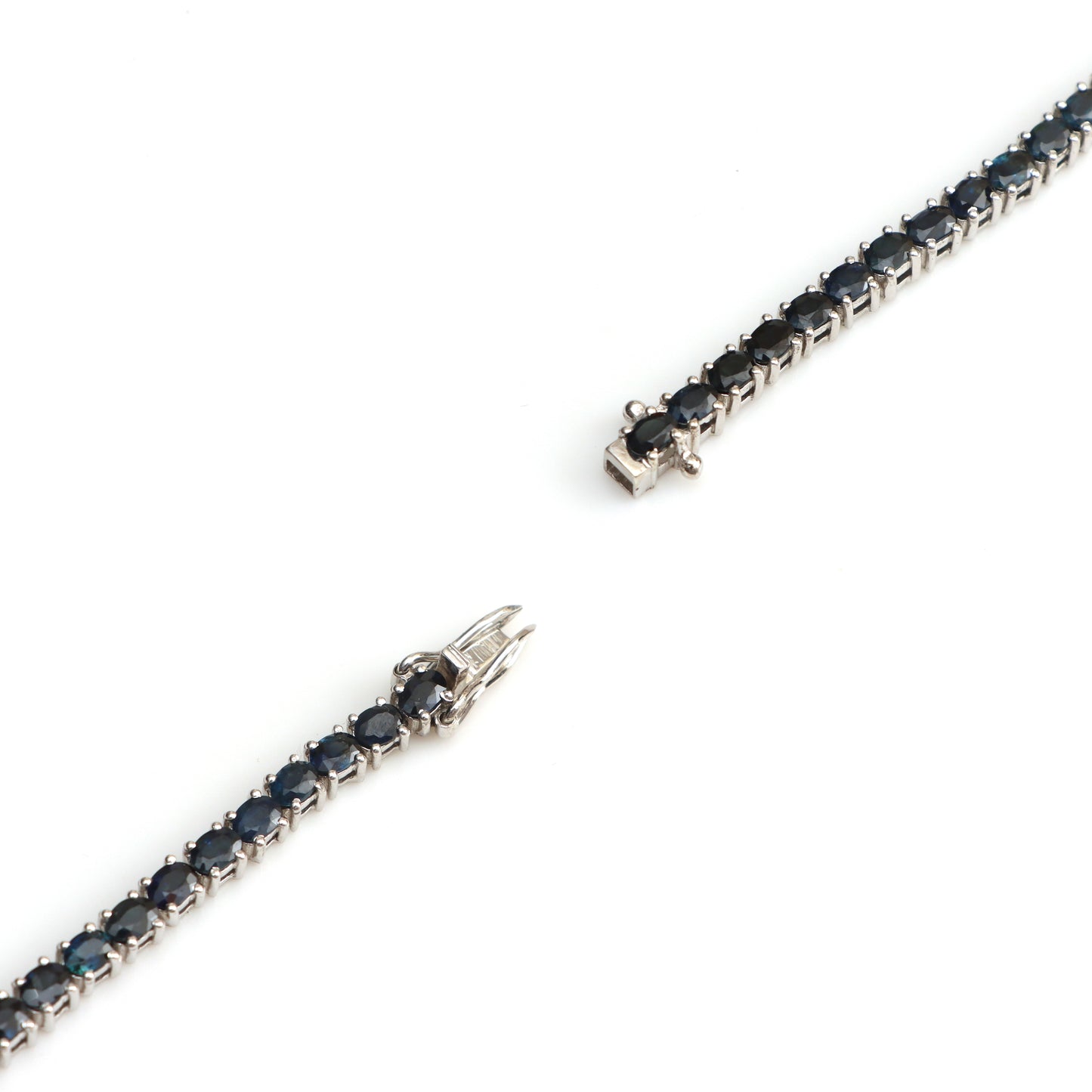 Natural Blue Sapphire 4x3mm Oval Cut Gemstone Tennis Bracelet 925 Sterling Silver September Birthstone Bracelet Gift for Her
