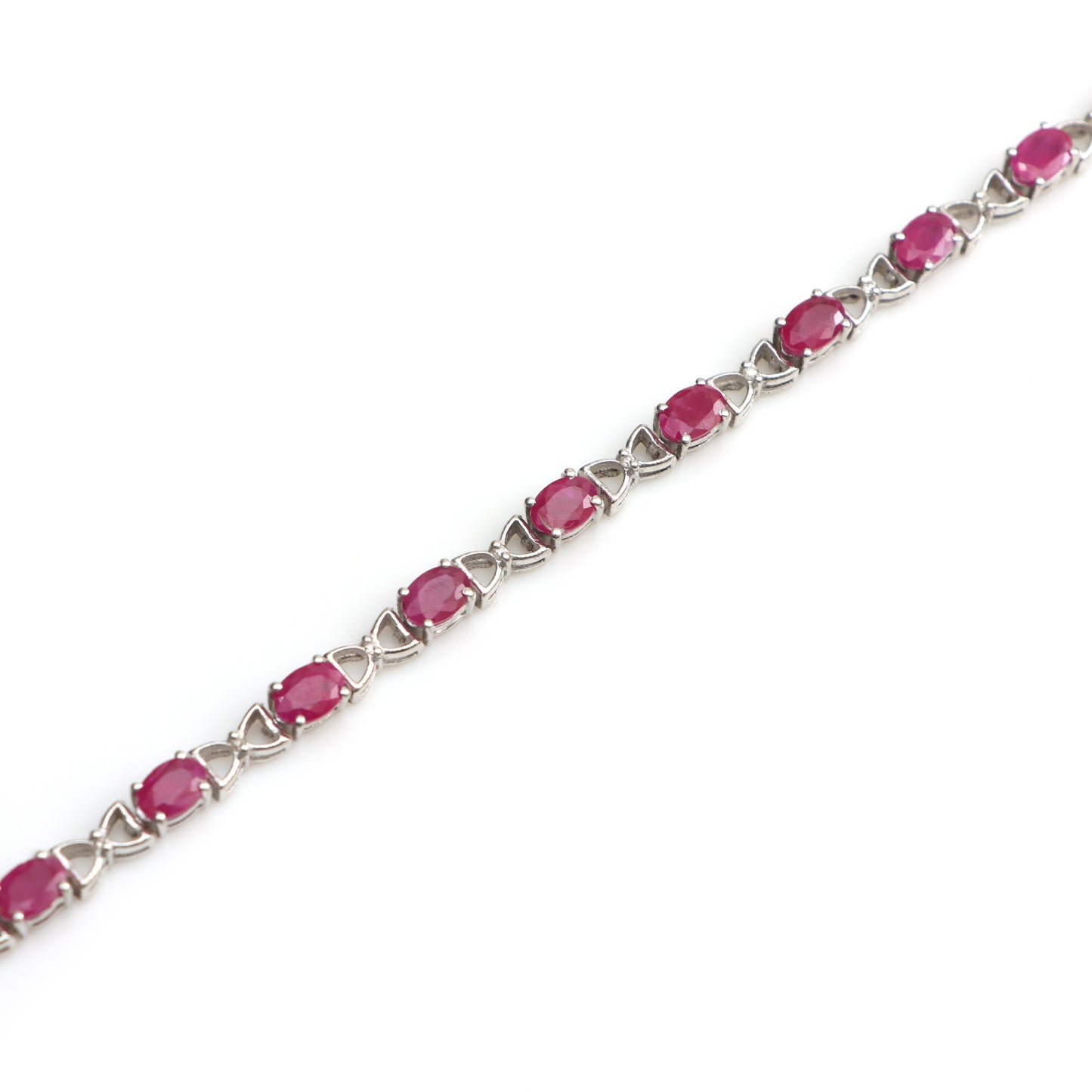 Natural Ruby Oval Cut Gemstone Tennis Bracelet July Birthstone Bracelet Gift for Her