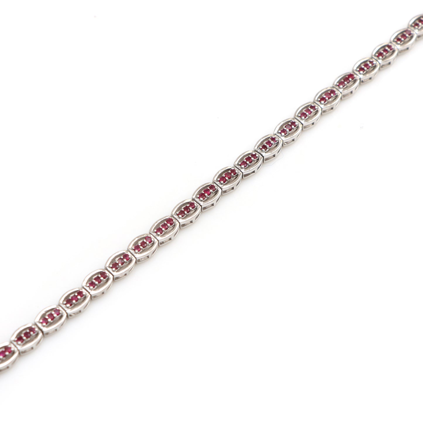 Natural Ruby Round Cut Gemstone Bracelet 925 Sterling Silver Ruby Tennis Bracelet Anniversary Gift for Wife