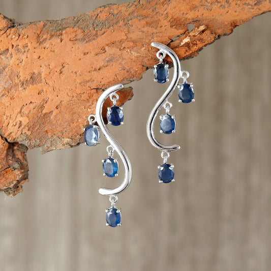 Blue Sapphire Oval Cut Gemstone Earrings-925 Sterling Silver Studs-September Birthstone-Sapphire Jewelry-Sapphire Studs-Wedding Gift for Her