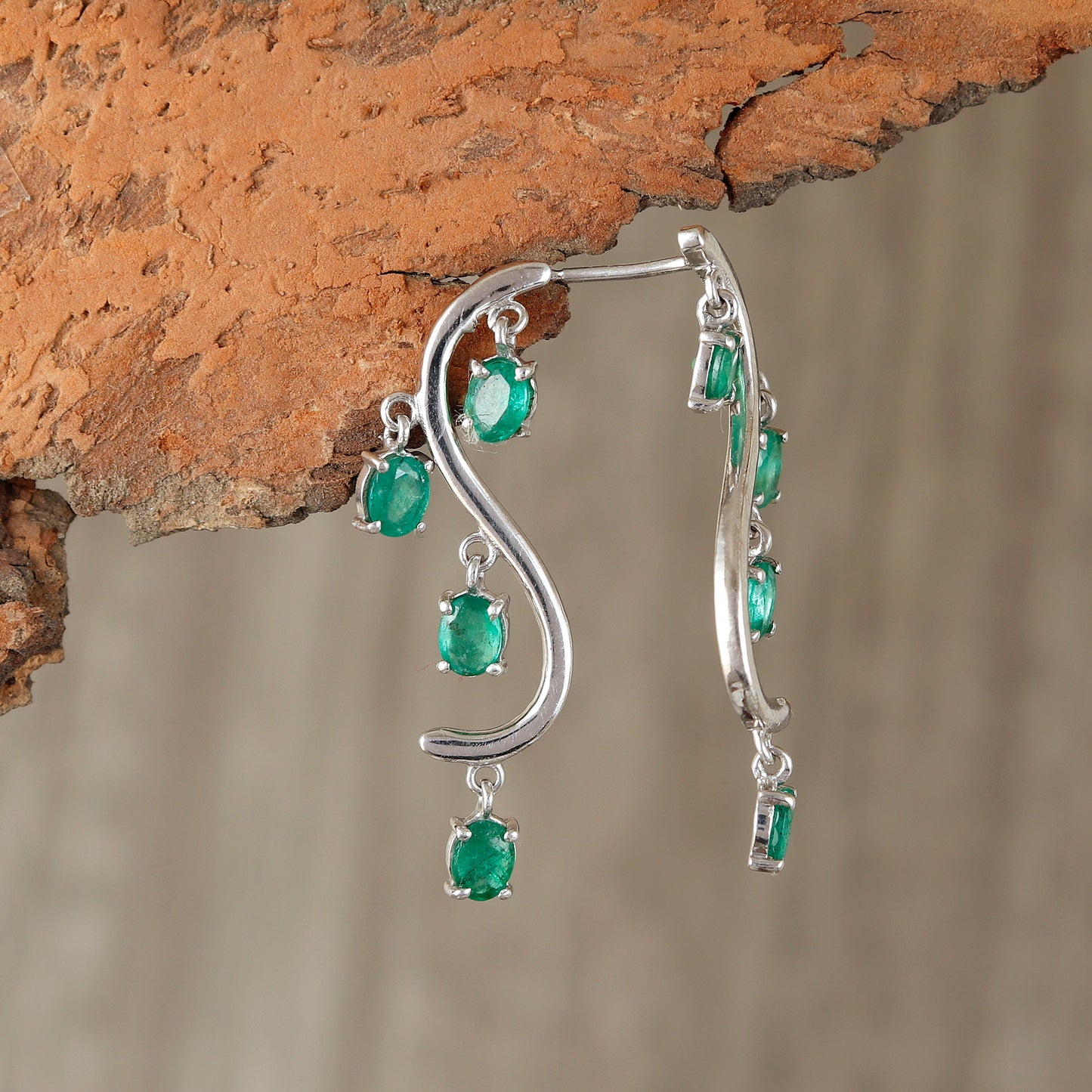 Emerald Earrings-925 Sterling Silver Earrings-5x4mm Oval Gemstone Earrings-Tiny Stud Earrings-May Birthstone-Dainty Emerald Studs for her