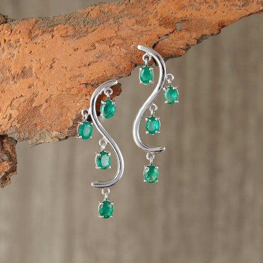 Emerald Earrings-925 Sterling Silver Earrings-5x4mm Oval Gemstone Earrings-Tiny Stud Earrings-May Birthstone-Dainty Emerald Studs for her