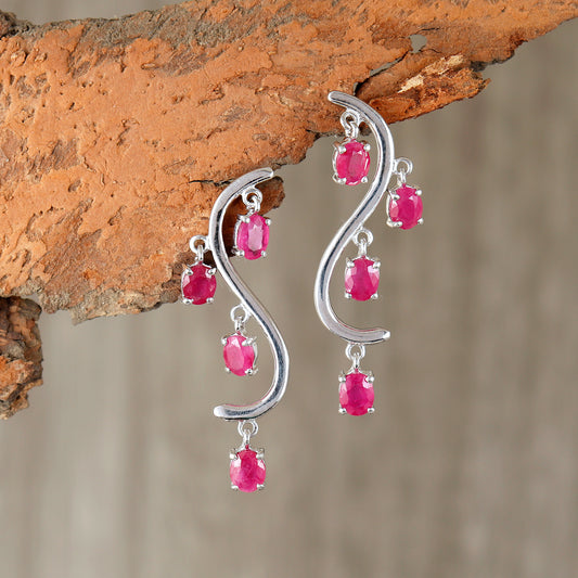 Natural Ruby Oval Cut Gemstone Stud Earrings-925 Sterling Silver Earrings-July Birthstone Studs-Dainty Ruby Earrings-Wedding Gift for Her