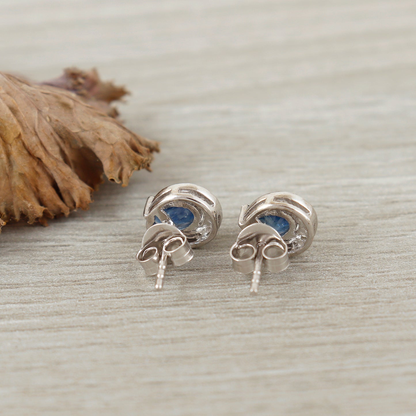Dainty Sapphire Stud Earrings-Diamond Studs-September Birthstone Studs-925 Sterling Silver-Oval Cut Gemstone Earrings-Precious Stud Earrings