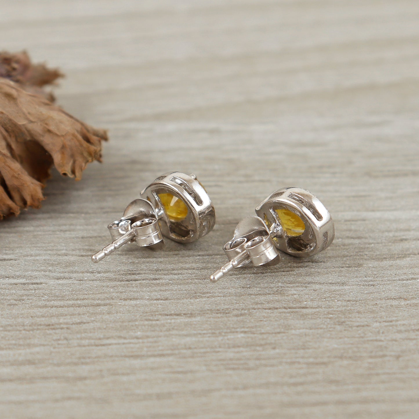 Natural Yellow Sapphire Stud Earrings-925 Sterling Silver-Oval Cut Gemstone Earrings-Precious Stud Earrings-Sapphire Jewelry Gift for Her