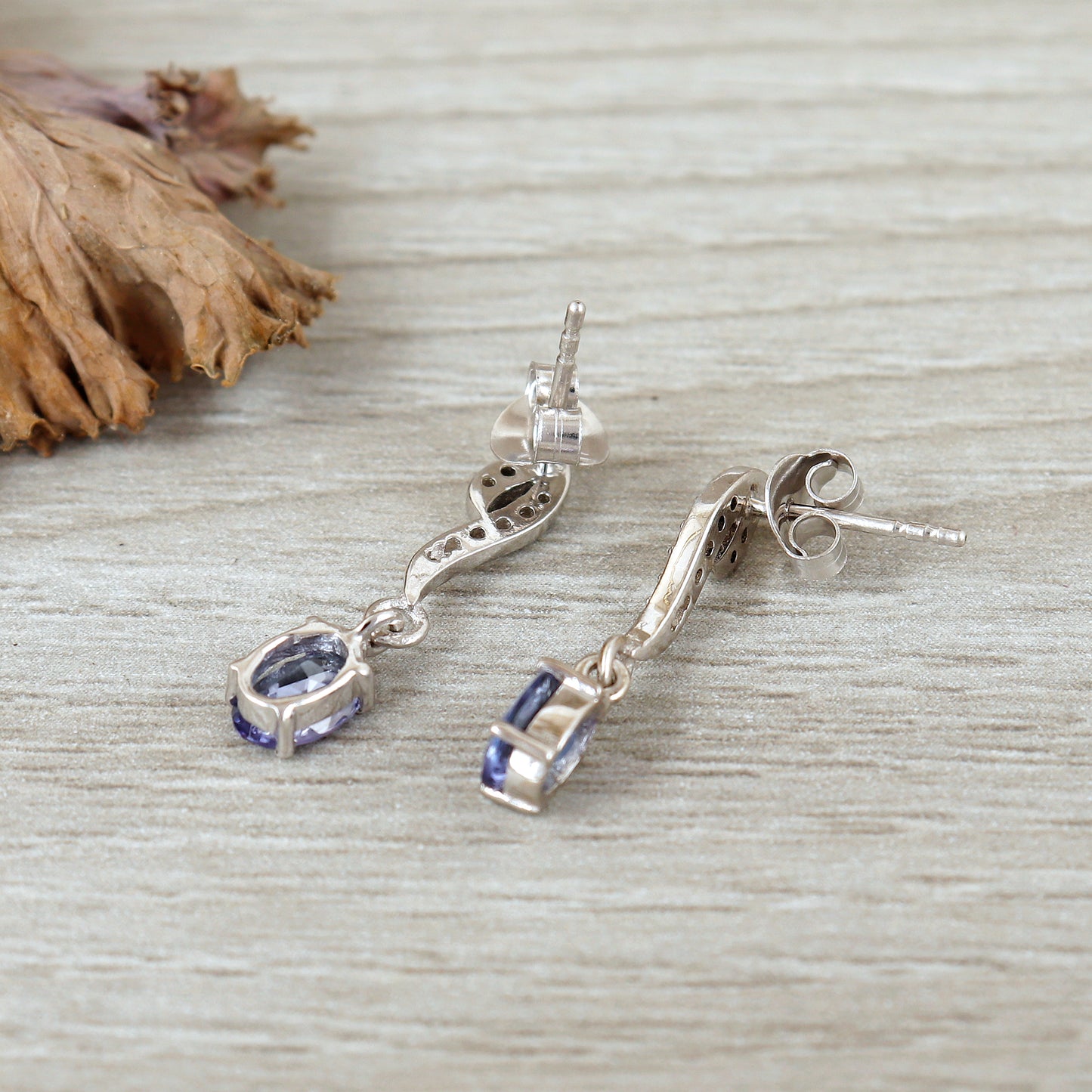 Tanzanite Oval Gemstone Earrings-925 Sterling Silver-Tanzanite Jewelry-December Birthstone-Tanzanite Dainty Earrings-Wedding Gift for Her