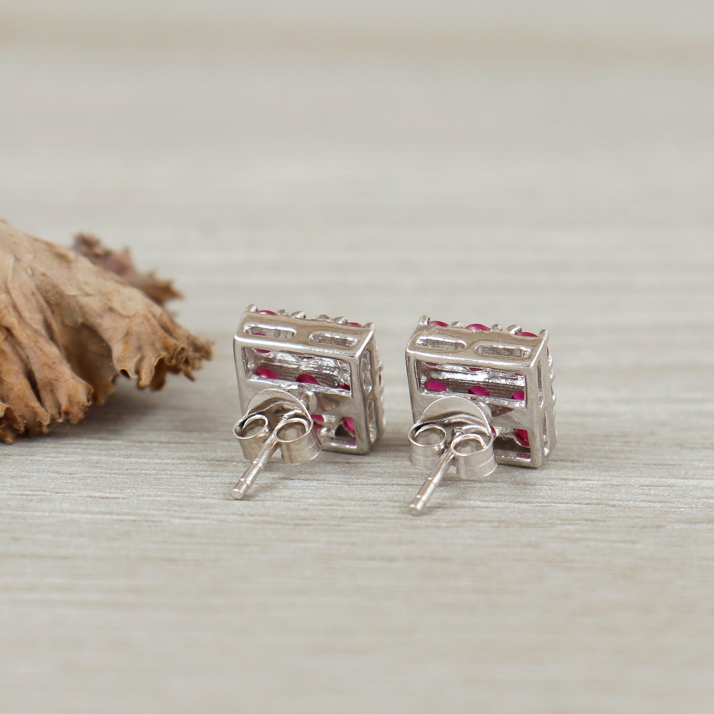 Natural Ruby Earrings-925 Sterling Silver Stud Earrings-July Birthstone-Ruby Jewelry-Round Cut Gemstone Earrings-Dainty Ruby Studs for Girls
