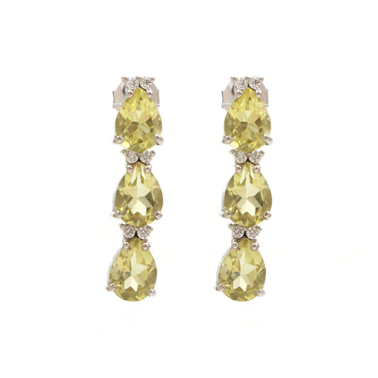 Lemon Topaz Stud Earrings-925 Sterling Silver Studs-Pear Cut Gemstone Earrings-November Birthstone Earrings-Handmade Stud Earrings for Gift