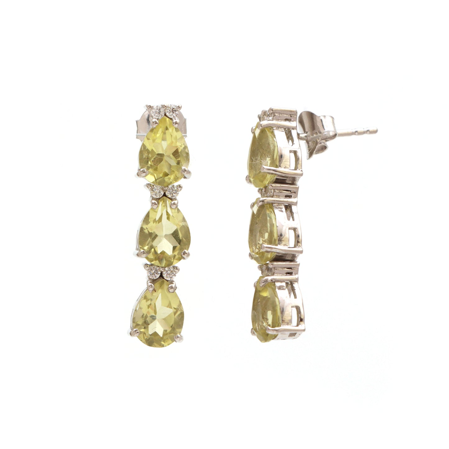 Lemon Topaz Stud Earrings-925 Sterling Silver Studs-Pear Cut Gemstone Earrings-November Birthstone Earrings-Handmade Stud Earrings for Gift