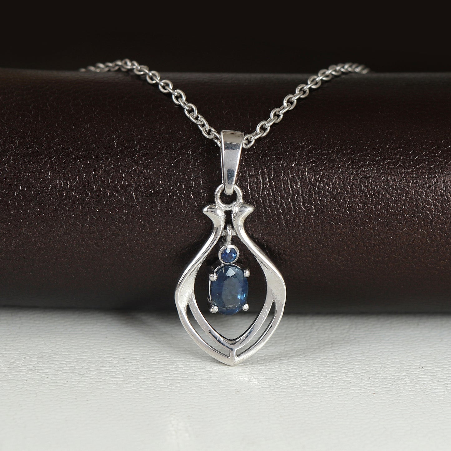Blue Sapphire Pendant 925 Sterling Silver Pendant Blue Sapphire Gemstone Pendant Handmade Jewelry Blue Sapphire Jewelry Gift For Her Mother