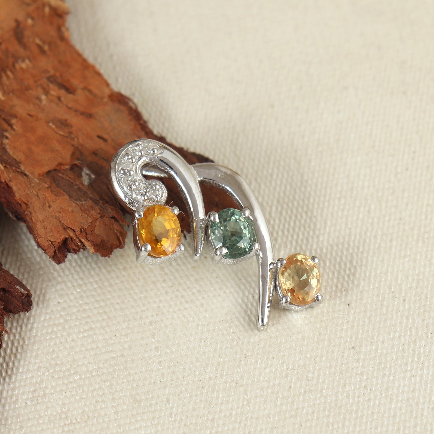 Multi Sapphire Pendant Necklace-925 Sterling Silver Chain-Sapphire Jewelry-Charm Pendant-September Birthstone-Cluster Pendant Gift for Her