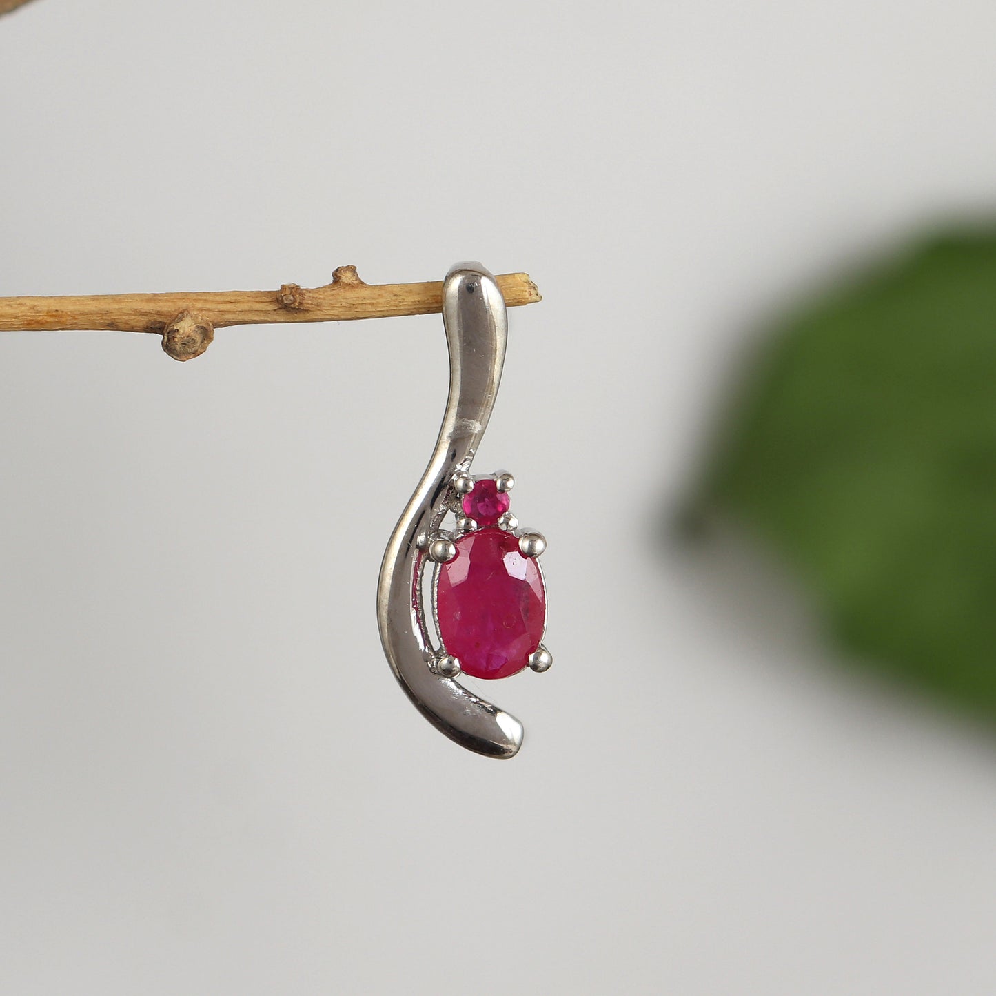 Natural Ruby Pendant-Dainty Ruby Pendant-July Birthstone Pendant-Ruby Pendant Necklace-Chain Pendant-925 Sterling Silver Designer Pendant