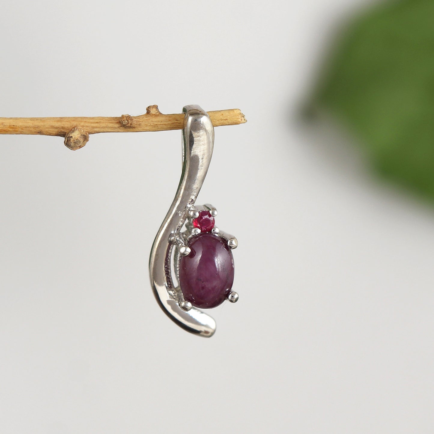 Natural Star Ruby Pendant-925 Sterling Silver Designer Pendant-Tiny Ruby Pendant-July Birthstone Pendant-Ruby Pendant Necklace-Chain Pendant