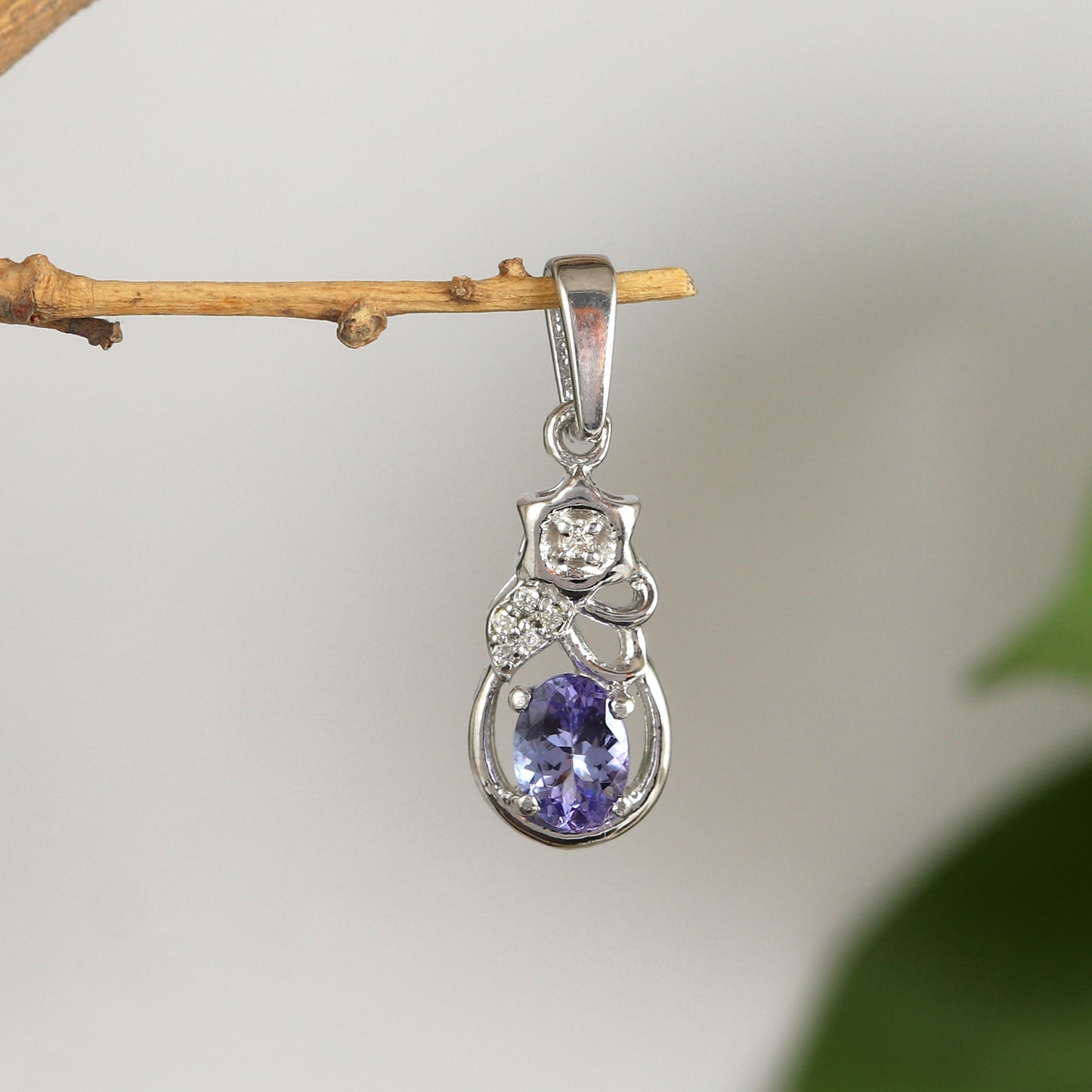 Natural Tanzanite Pendant-925 Sterling Silver Pendant-December Birthstone Pendant-Diamond Pendant-Tanzanite Necklace-Chain Pendant for Gift